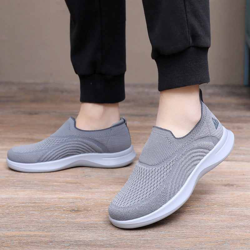 Damen Slip-On Sneakers mit atmungsaktivem Strick-Obermaterial