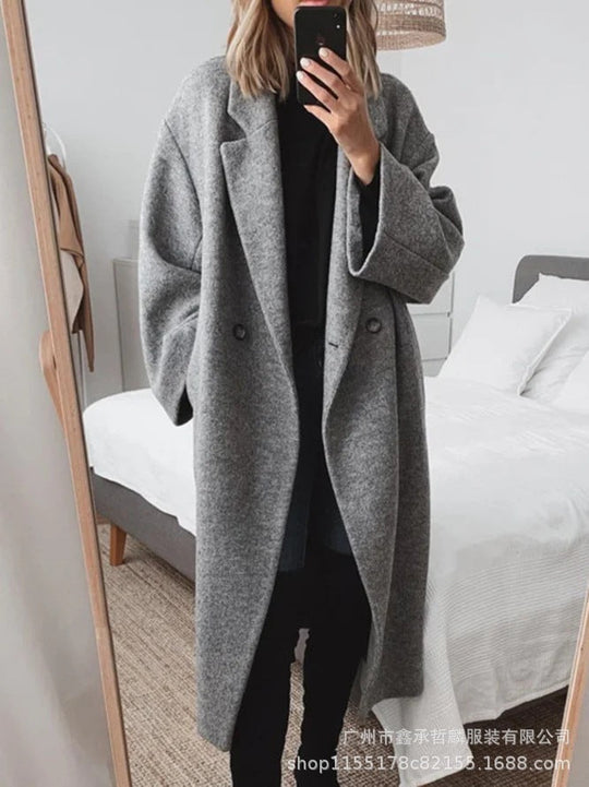 Trenchcoat mit Einem Knopf für Frauen - Schwarz