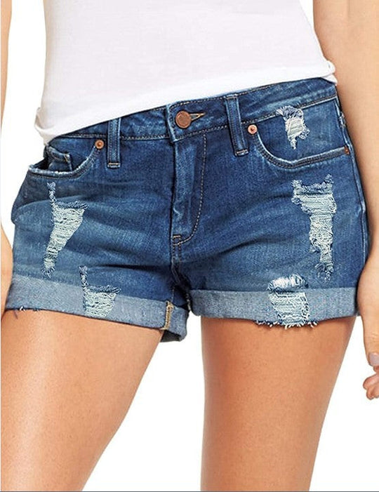 Damen Jeans-Shorts im lässigen Destroyed-Look