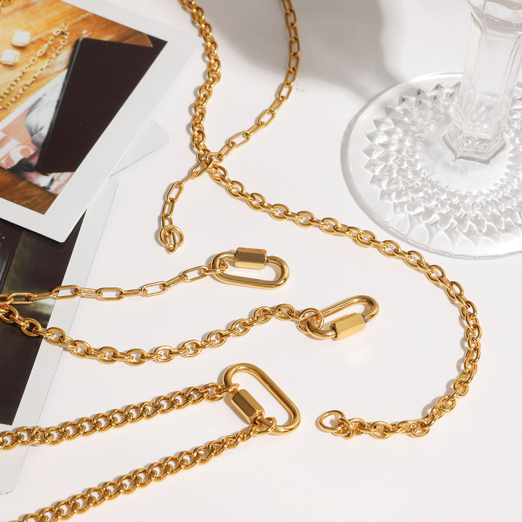 Damen Halskette mit modernem Gliederdesign aus hypoallergenem Edelstahl Shop Nory