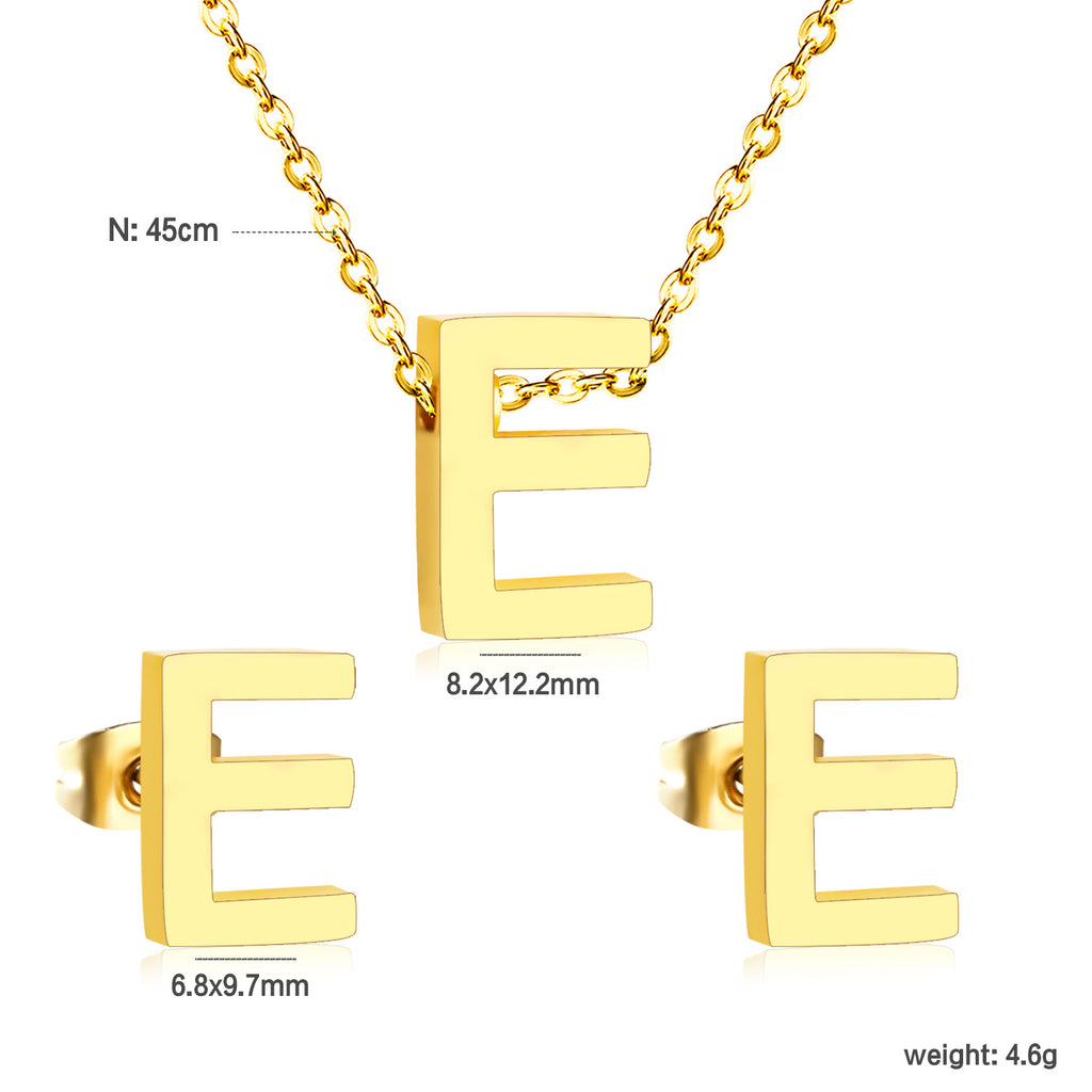 Damen Schmuckset mit K-Anhänger und passenden Ohrsteckern Shop Nory