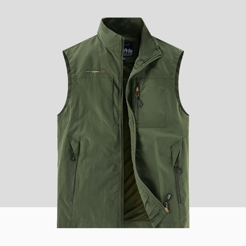 Herren Leichte multifunktionale Outdoor-Utility‑Weste mit Mesh‑Futter und mehreren Reißverschlusstaschen Shop Nory