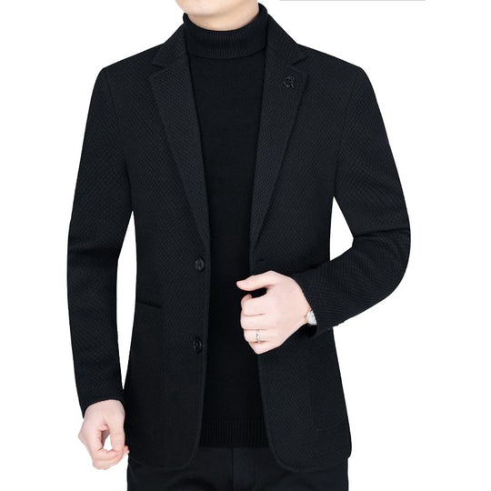 Herren Unstrukturiertes Slim-Fit ReisShop Norylazer aus strukturierter Strickoptik mit aufgesetzten Taschen Shop Nory