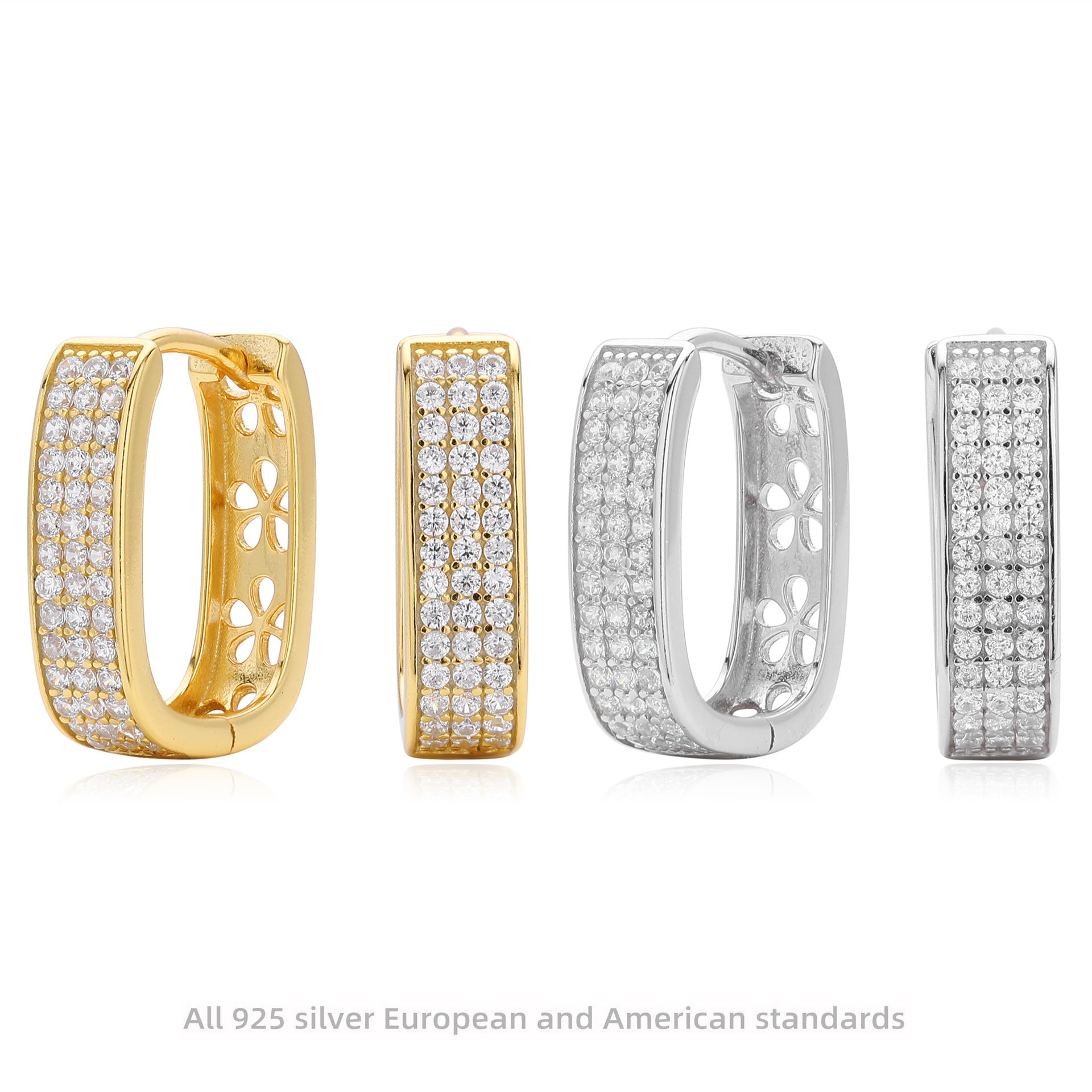 Damen Creolen mit funkelnden Zirkon-Steinen und elegantem Design Shop Nory