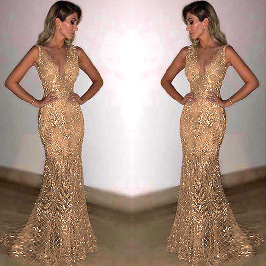 Damen Elegantes Abendkleid mit schimmernden Pailletten und figurbetontem Schnitt