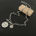 Damen Kette mit einzigartigem smiley Anhänger und graviertem Motiv Shop Nory