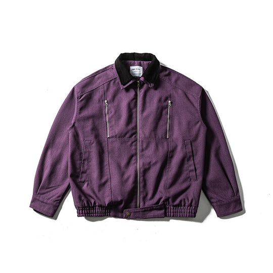 Herren Boxy-Canvas-Blousonjacke mit Cordkragen, Reißverschluss-Brusttaschen und elastischem Saum Shop Nory