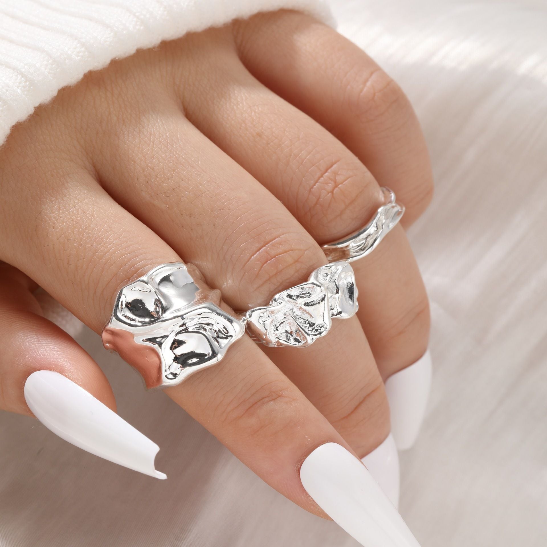 Damen Ring-Set mit kunstvoller und skulpturaler Gestaltung Shop Nory