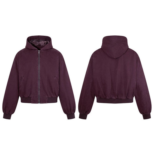 Damen Kurz geschnittene Kapuzen‑Bomberjacke mit wattierter Fütterung und elastischem Saum Shop Nory