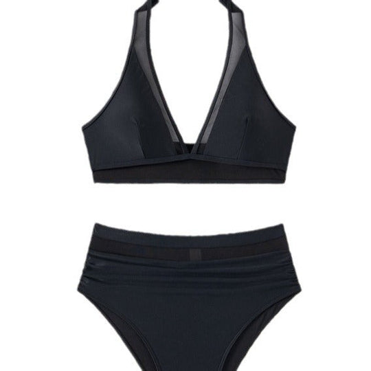 Damen Hochtaillierter Bikini mit transparenten Einsätzen und raffiniertem Schnitt