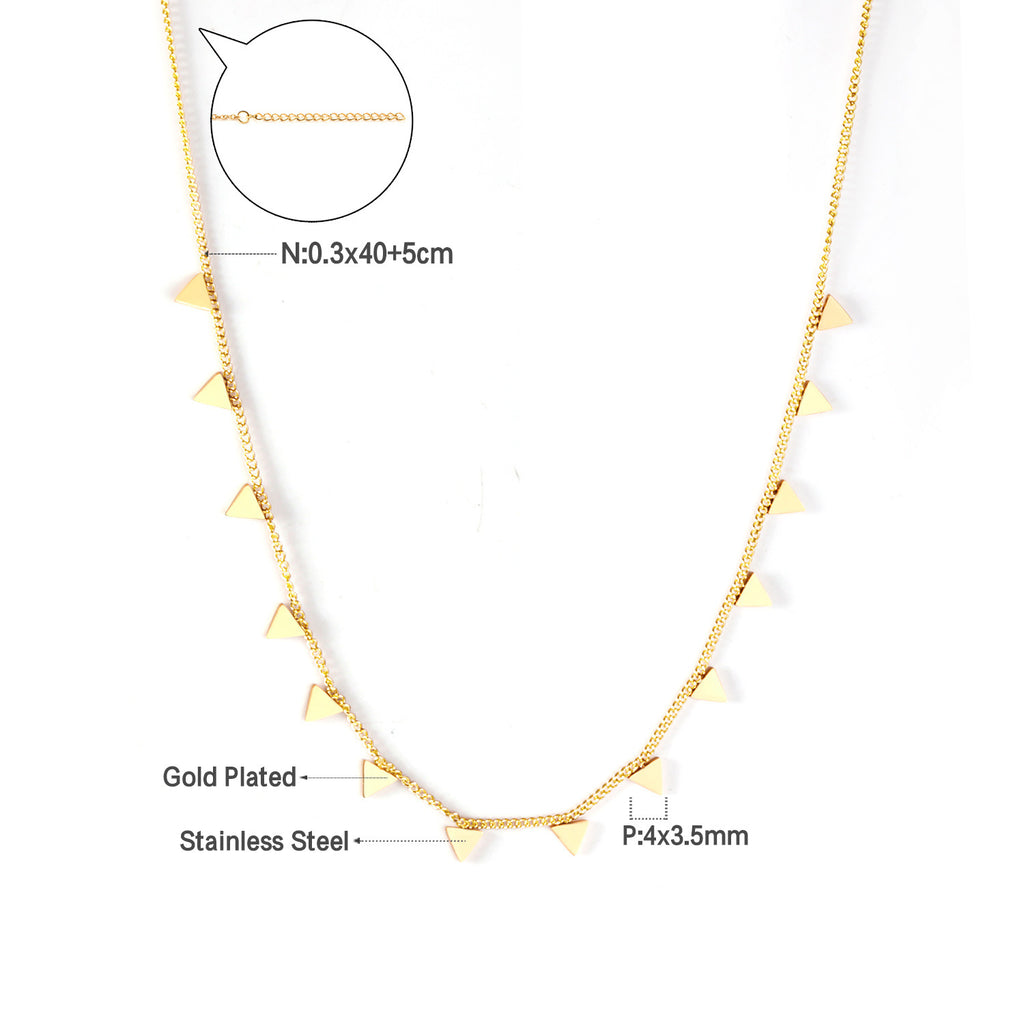 Damen elegante Goldplattierte Halskette mit geometrischen Anhängern Shop Nory