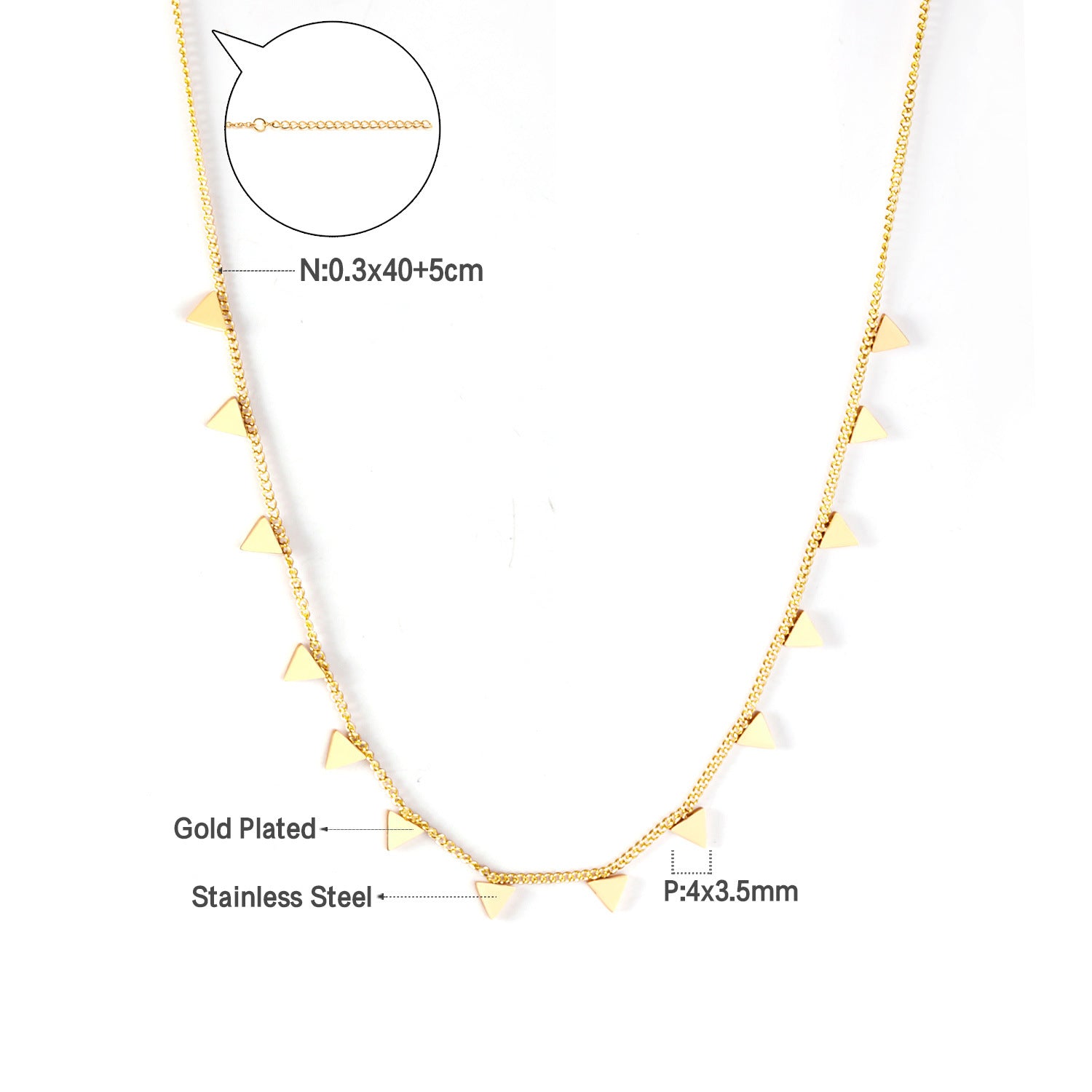 Damen elegante Goldplattierte Halskette mit geometrischen Anhängern Shop Nory