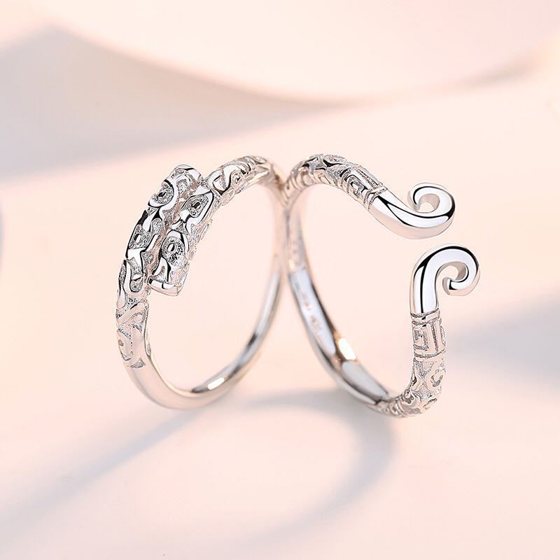 Damen Offener Ring mit kunstvollem Spiral- und Reliefdesign Shop Nory
