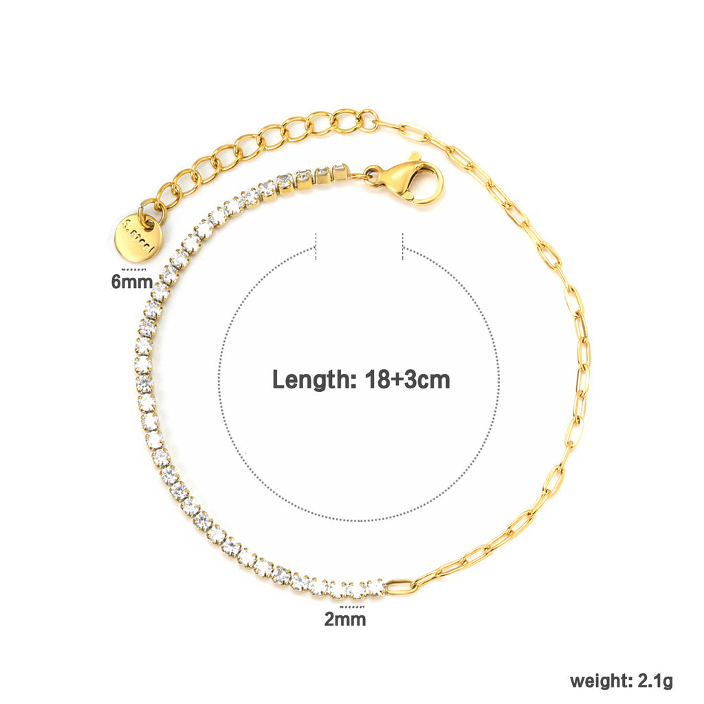 Damen Armband mit funkelnden Zirkonia und verstellbarem Design Shop Nory
