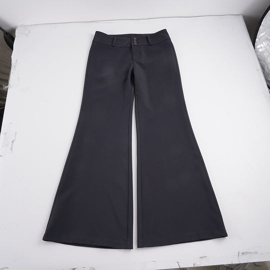 Damen nan hochtaillierte Schlaghose mit weitem Glockenbein und dekorativer Knopfleiste Shop Nory