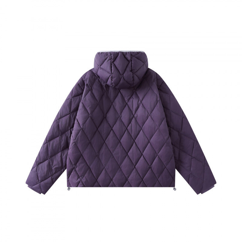 Damen Quilt-Steppjacke mit Kapuze, Diamantsteppung und verstellbarem Saum Shop Nory