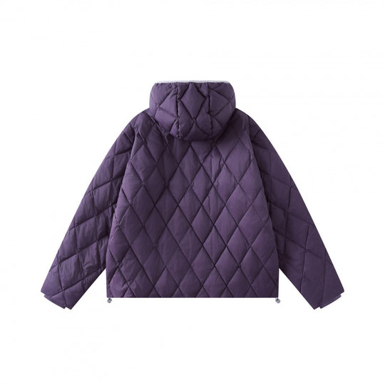 Damen Quilt-Steppjacke mit Kapuze, Diamantsteppung und verstellbarem Saum Shop Nory
