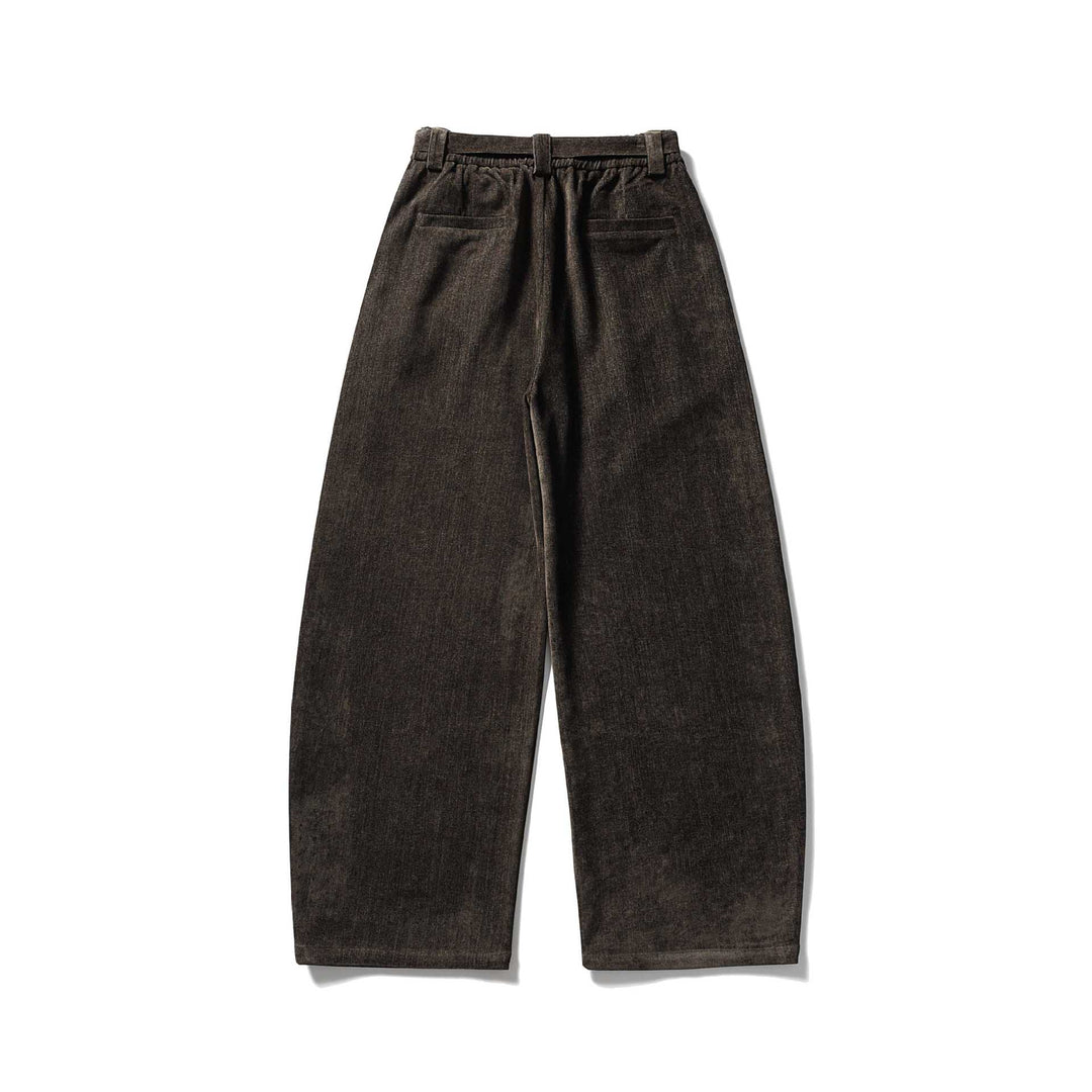 Damen Weite Hochtaillierte Bundfaltenhose mit Gürtel Shop Nory