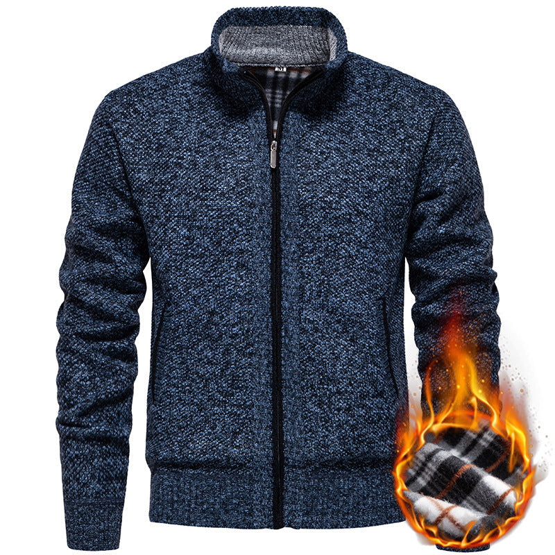 Herren Strickjacke mit hohem Kragen und praktischem Reißverschluss Shopnory