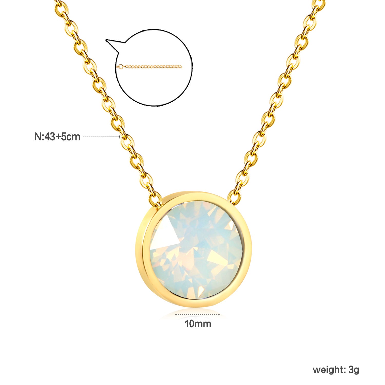 Damen Halskette mit funkelndem Kristallanhänger und eleganter Gliederkette Shop Nory