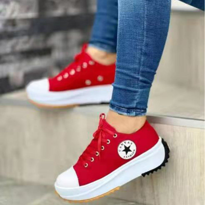Damen Canvas-Plateau-Sneaker mit gezackter Profilsohle Shop Nory