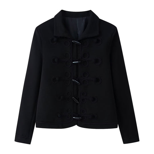 Damen Kurzjacke im militärisch inspirierten Stil mit Stehkragen und Zierkordeln Shop Nory