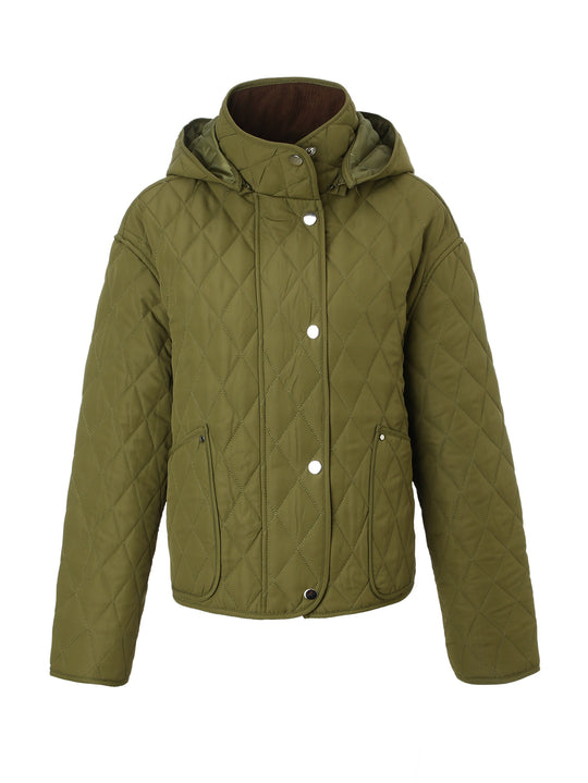 Damen Steppjacke mit Kapuze, gesteppter Rhombenstruktur und Pattentaschen Shop Nory