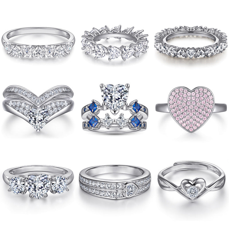 Damen Verlobungsring mit strahlendem Solitärdesign und elegantem Band Shop Nory