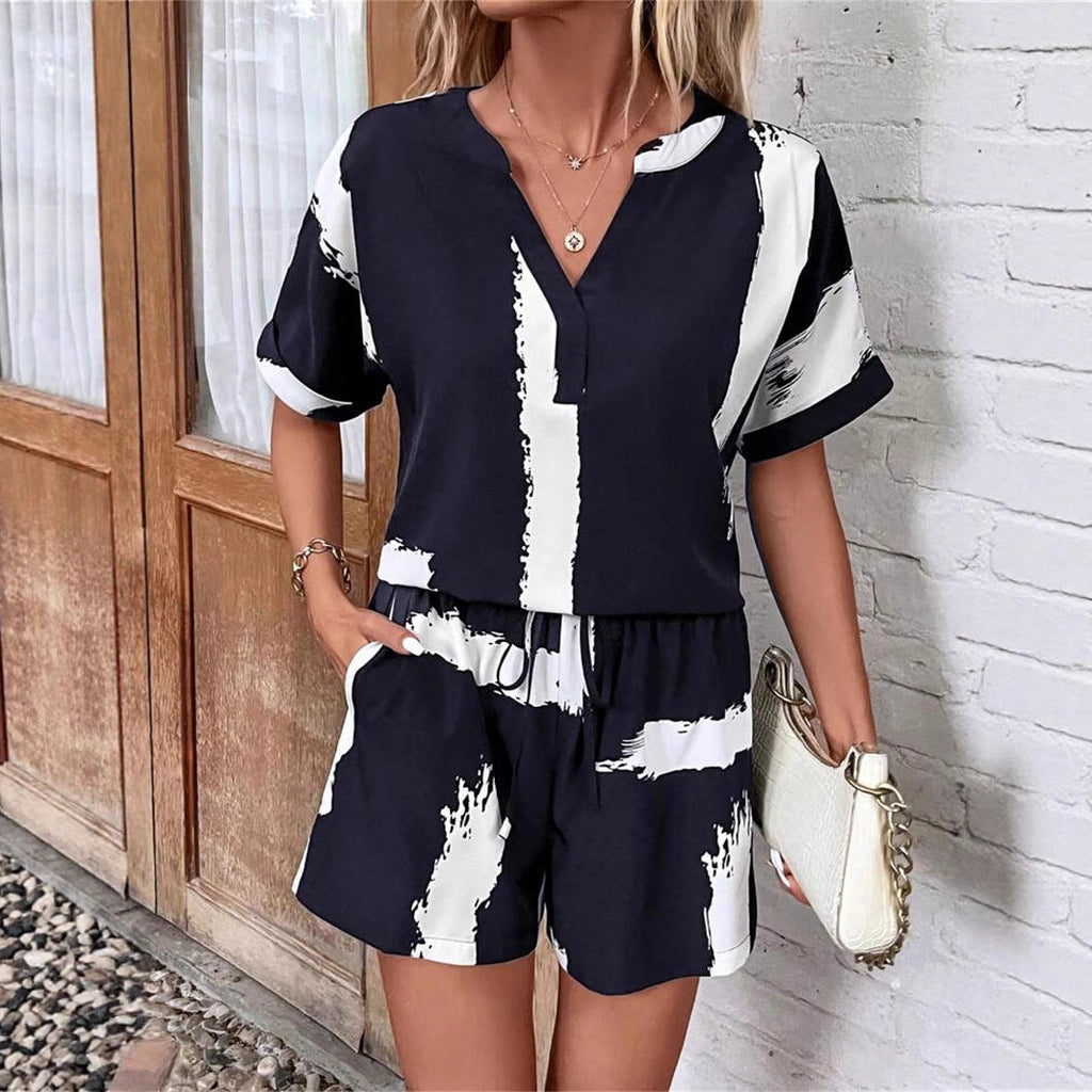 Damen modischer Jumpsuit mit stilvollem Farbblock-Design und elastischem Bund Shopnory