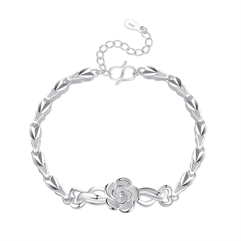 Damenarmband mit kunstvollem Blumen-Design und funkelndem Zirkonia Shop Nory