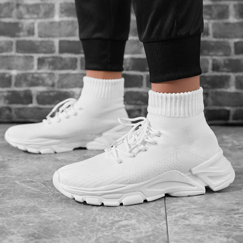 Damen Strick‑Sockensneaker mit hohem Schaft, gepolsterter Plateau‑Laufsohle und elastischem Schnürsystem Shop Nory