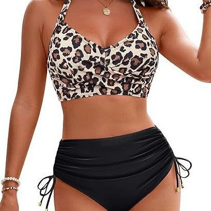 Damen Hochtailliertes Bikini-Set mit Wickeloberteil