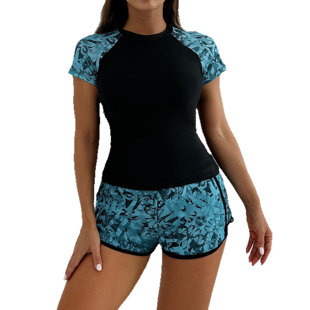 Damen Sportlicher Rashguard mit Shorts