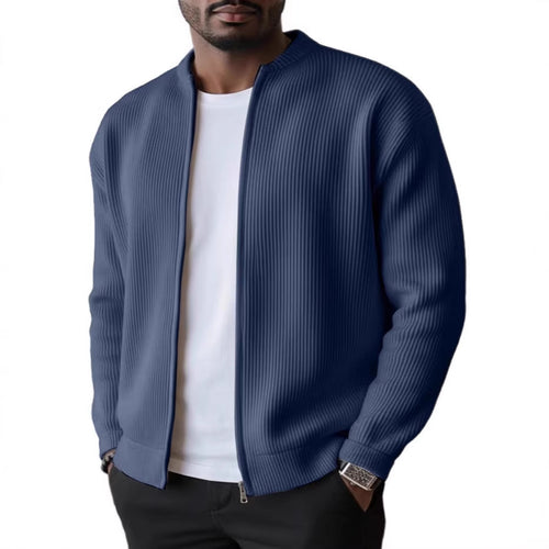 Herren Rippstrick Bomber Cardigan mit vollem Reißverschluss EB
