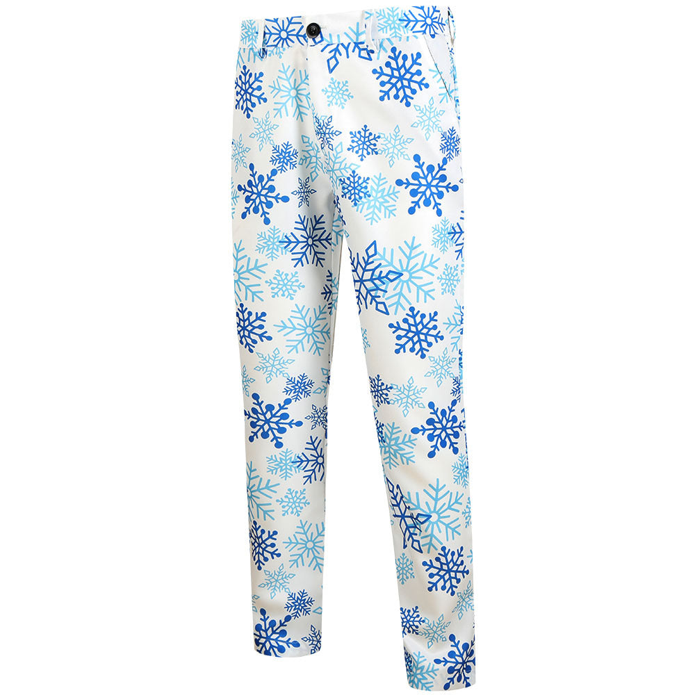 Herren weihnachtliches dreiteiliges Anzugset mit Sakko, Weste und Hose im Allover-Rentier‑Tannenmuster Shop Nory