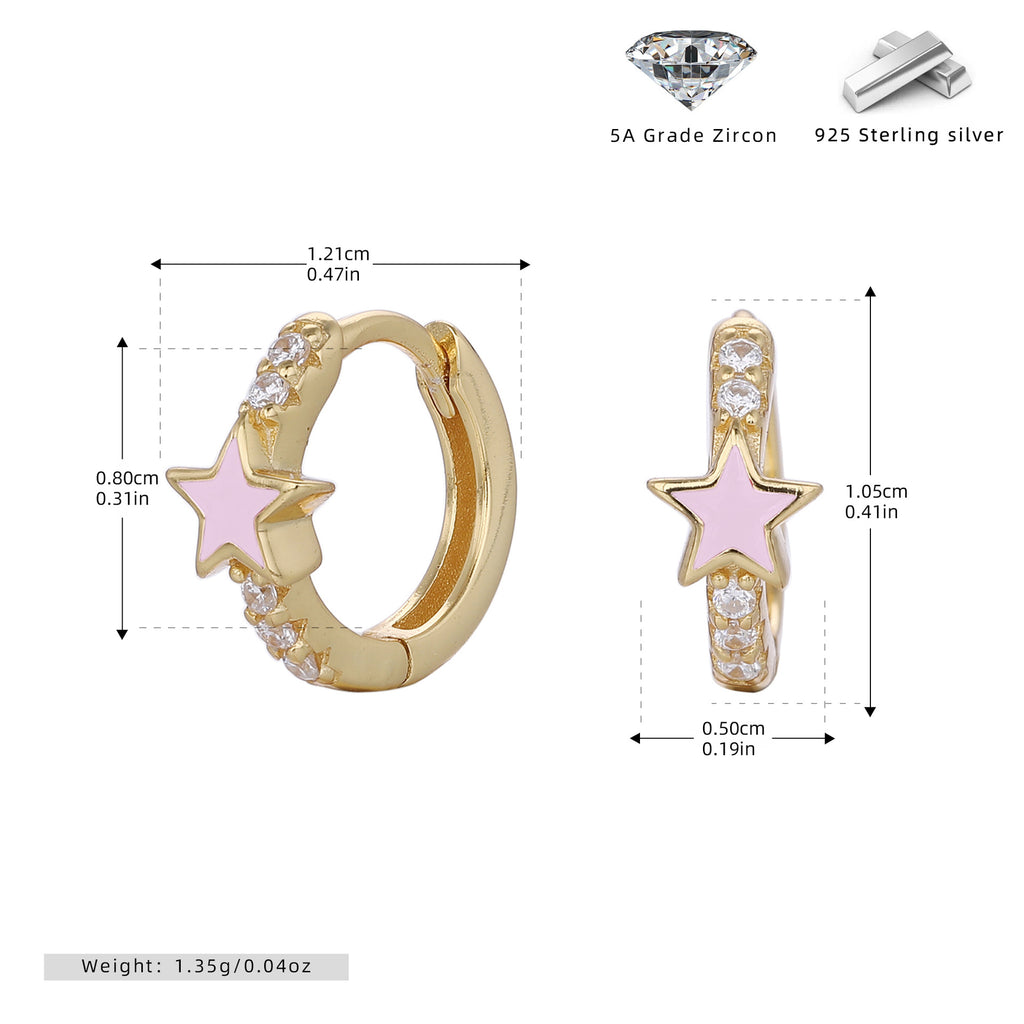 Damen Creolen mit funkelndem Sternmotiv und elegantem 925 Sterling Silber Shop Nory