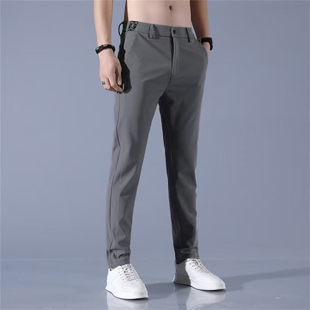 Herren elegante Anzughose mit elastischem Bund und praktischen Eingrifftaschen