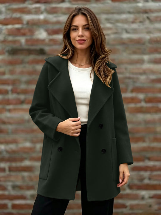 Damen Doppelreihiger Wollmantel mit Oversize-Revers Shop Nory