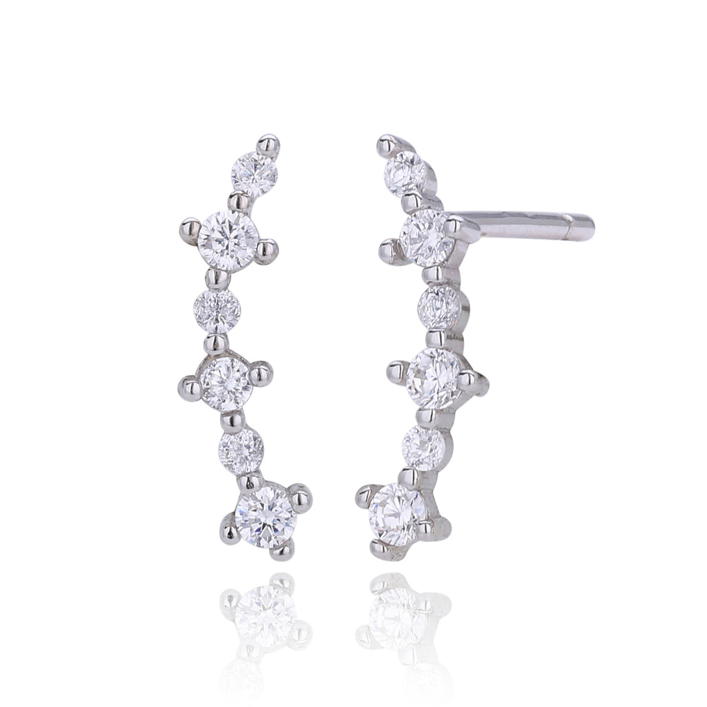 Damen Ohrhänger mit funkelnden Zirkonstein-Details aus 925 Sterling Silber Shop Nory