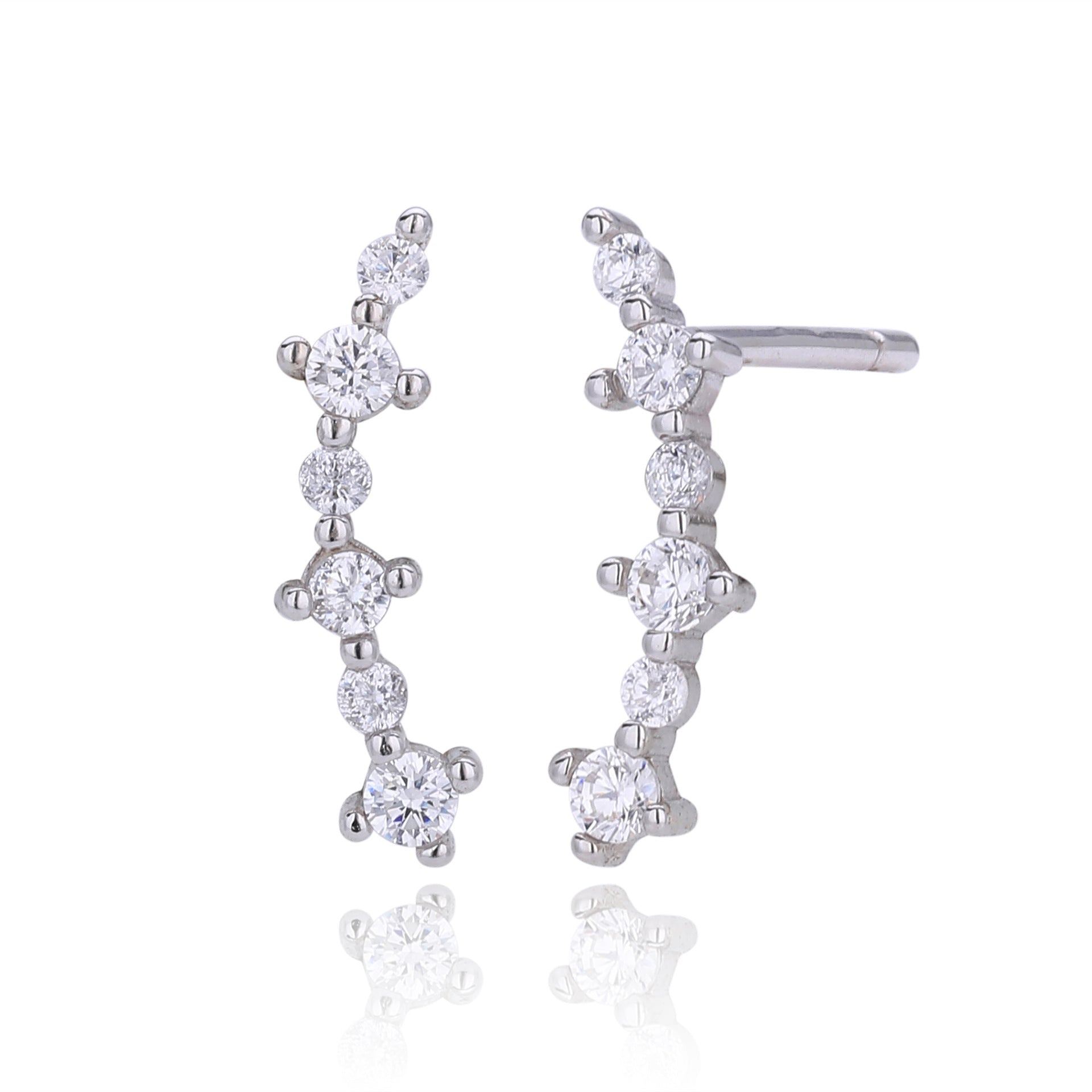 Damen Ohrhänger mit funkelnden Zirkonstein-Details aus 925 Sterling Silber Shop Nory