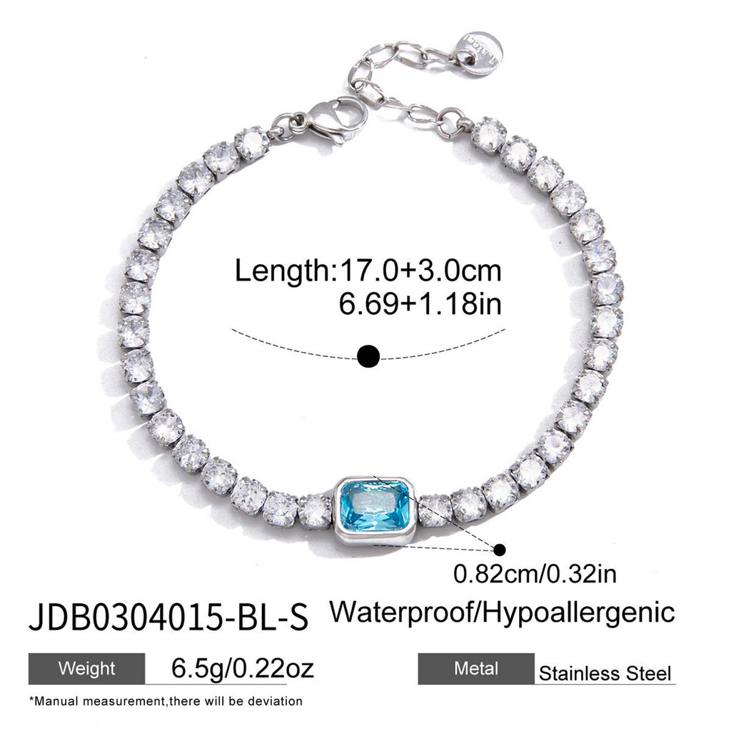 Damen Armband mit funkelnden Zirkonstein-Details und hochwertiger Edelstahlverarbeitung Shop Nory
