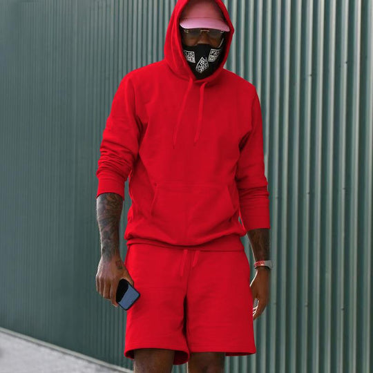 Herren Hoodie-Shorts-Set mit Kängurutasche