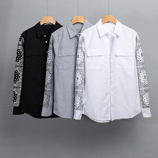 Herren Overshirt mit Bandana-Ärmeln, Brustklappen und relaxed Fit Shop Nory