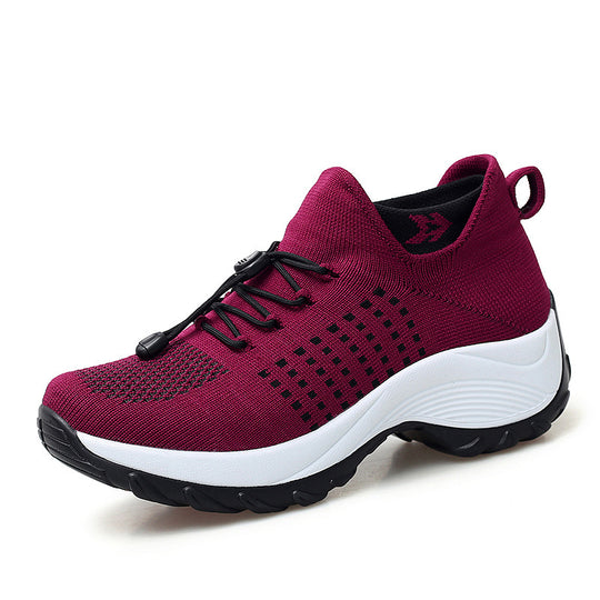 Damen Strick-Sockensneaker mit elastischem Schaft, Schnellzug und dämpfender Plateausohle Shop Nory