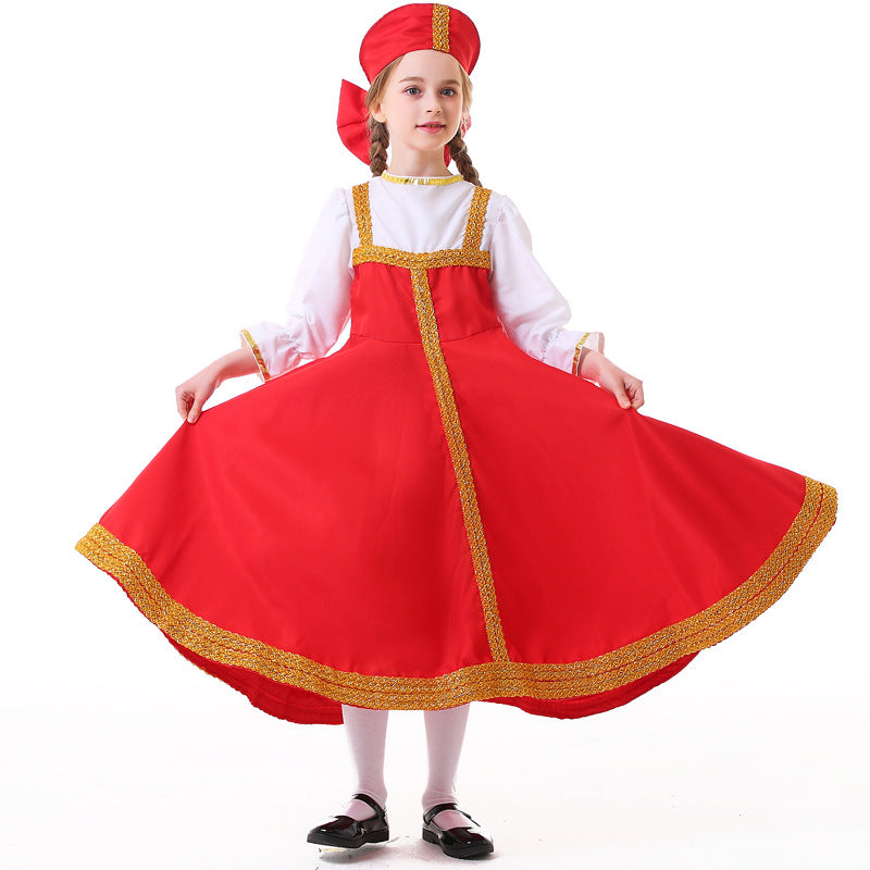 Mädchen Märchen Kostüm mit Goldenem Saum Shop Nory