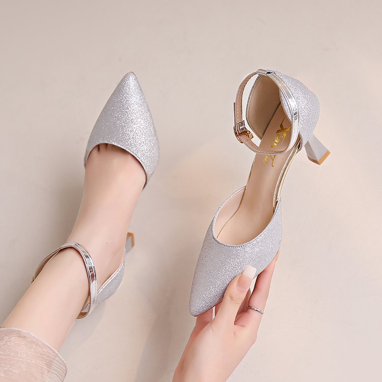 Damen elegante Pumps mit Glitzer-Details