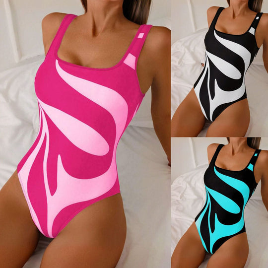 Damen Einteiliger Badeanzug mit stilvollem Grafikdesign