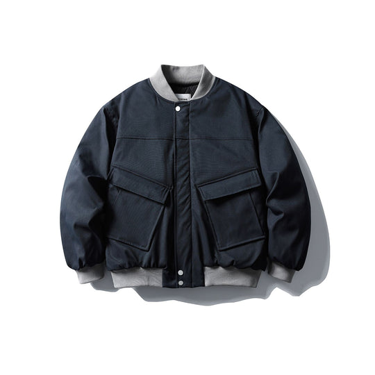 Unisex Kurzboxy wattierte Bomberjacke im Utility‑Look mit Rippenkragen Shop Nory