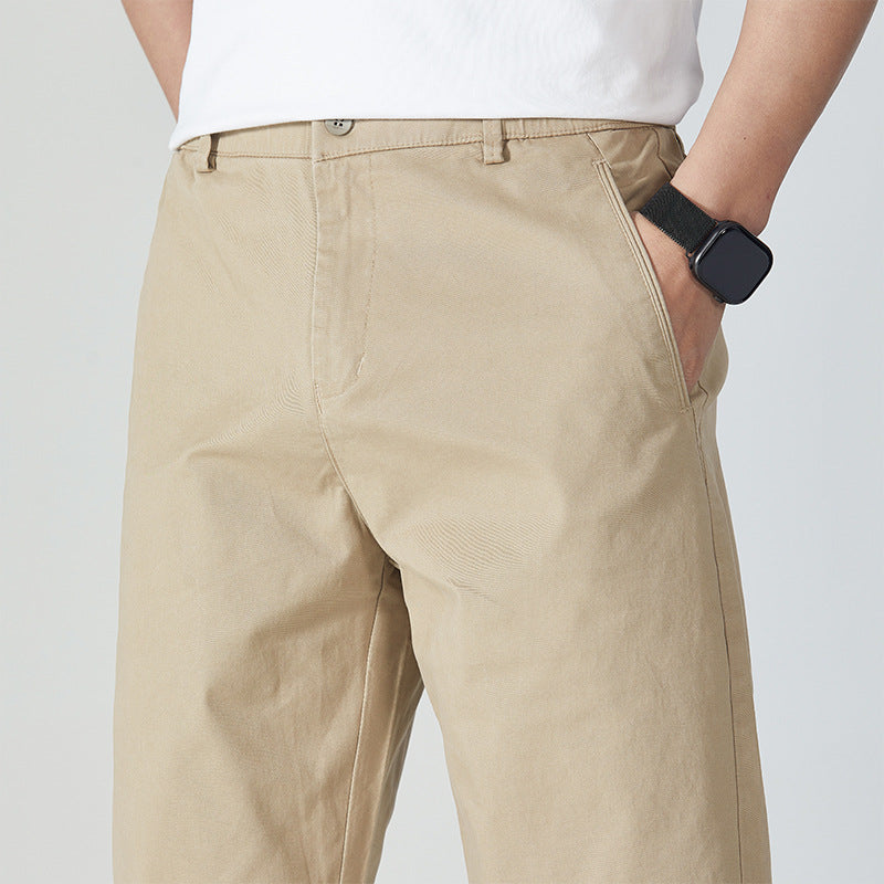Herren Klassische Baumwoll-Chinohose mit geradem Bein und cleanem Minimal-Design Shop Nory