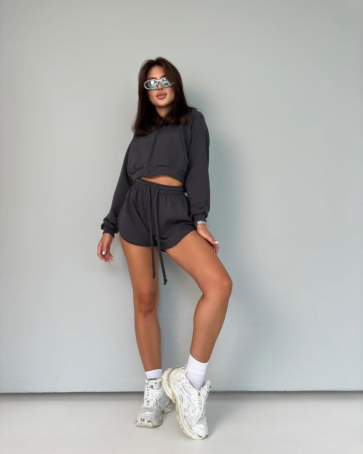 Damen Sportliches Zweiteiliges Set Shopnory